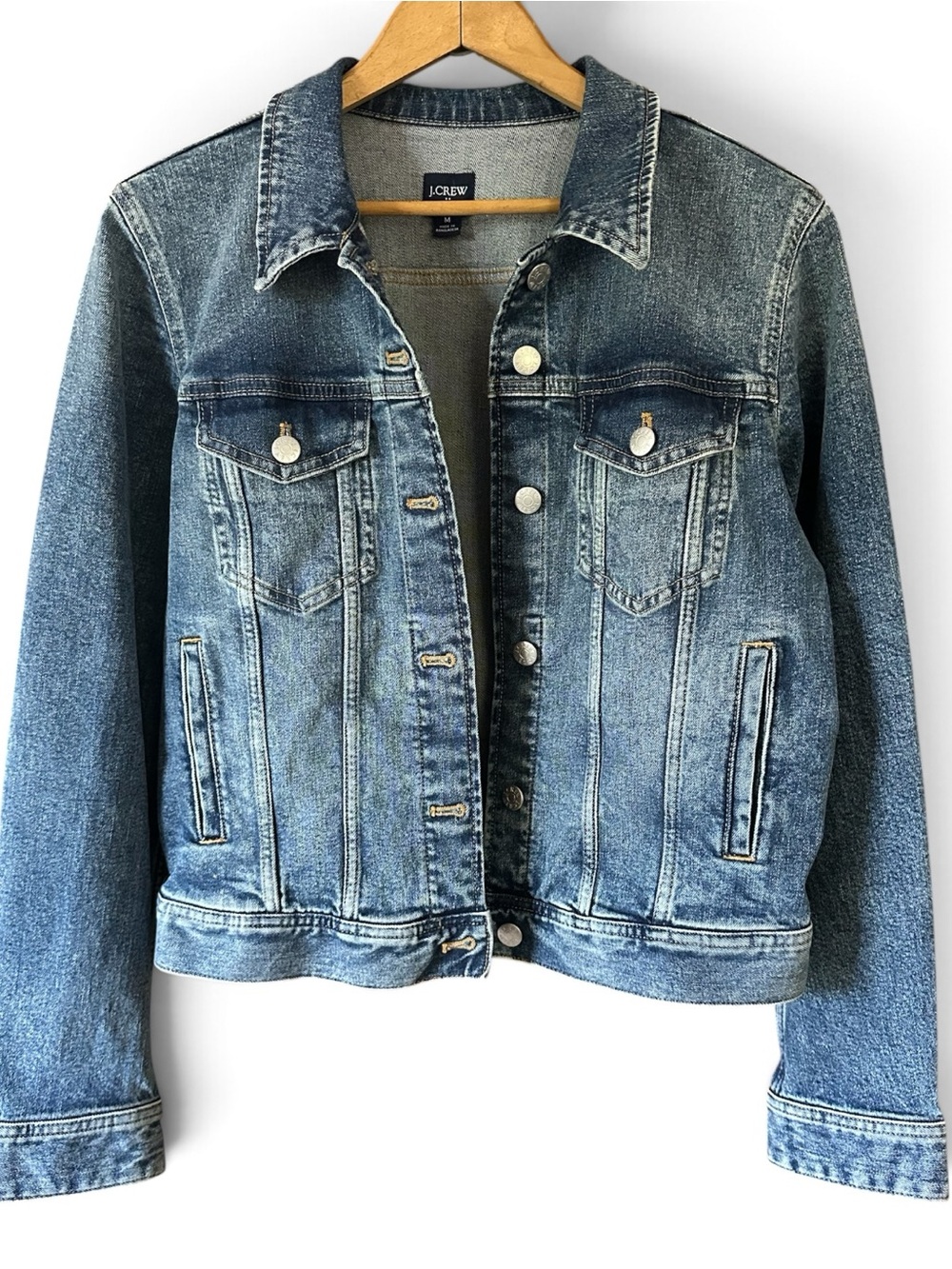 J.Crew Distressed Light Blue Denim Jean Jacket
